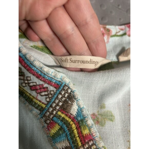 Soft Surroundings Womens Merielle Boho Floral Embroidered Tunic Blouse Size 3X - Picture 8 of 9